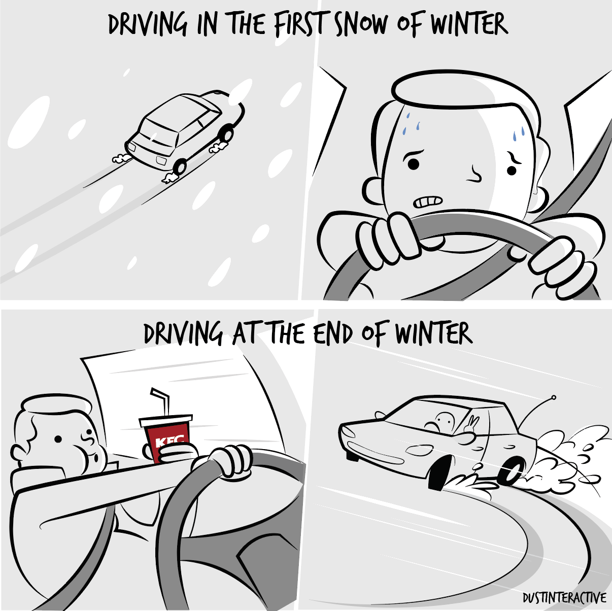 Driving in the first and last snow of winter